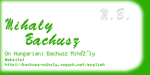 mihaly bachusz business card